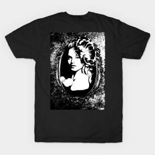 black and white extreme beautiful girl digital poster artwork T-Shirt